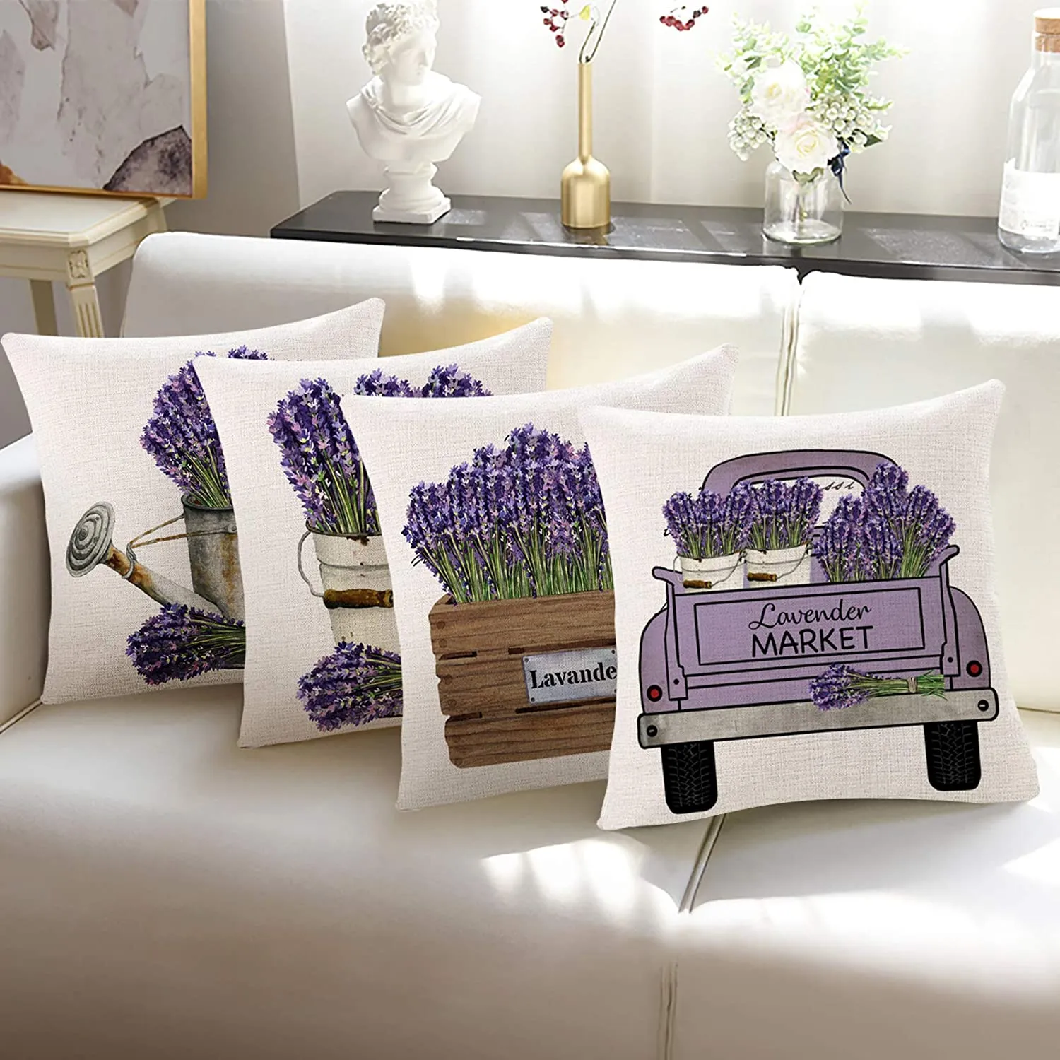 Sinpooo summer lavender farmhouse pillow