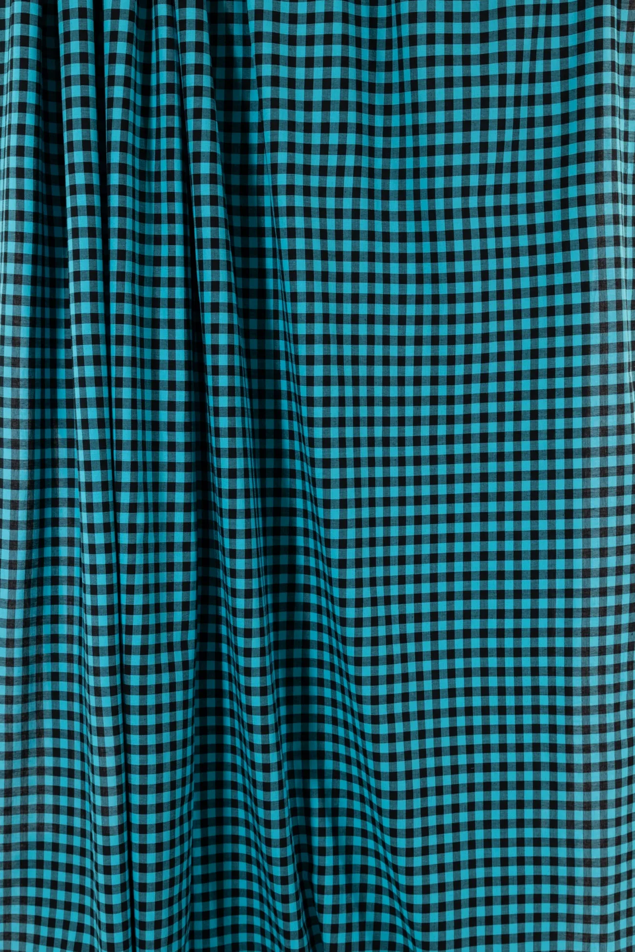 Taos Turquoise Checks Cotton Woven