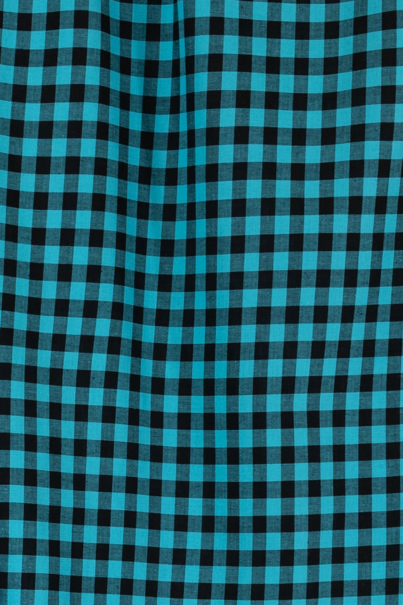 Taos Turquoise Checks Cotton Woven