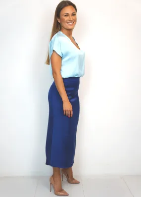 The Stephanie Skirt - Perfect Navy Satin