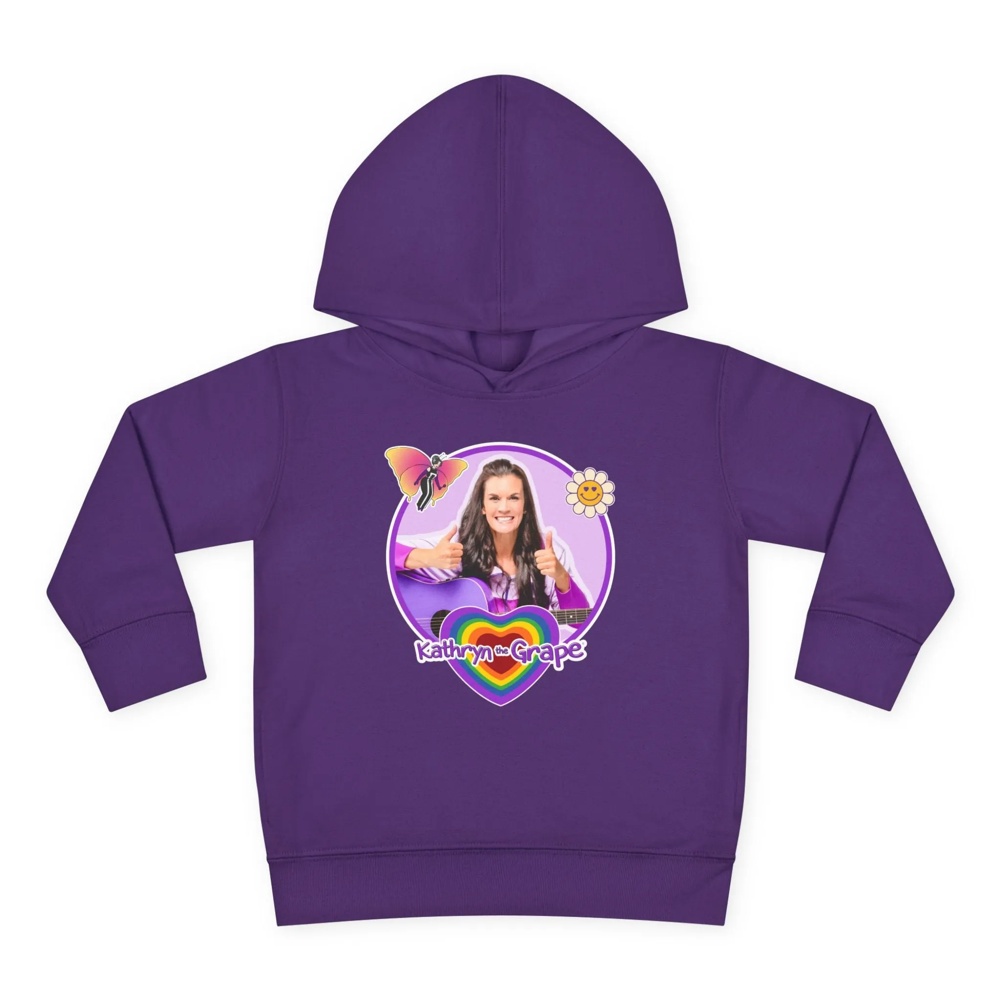 Toddler Pullover Fleece Hoodie with Maggie the Magical Butterfly and Kathryn the Grape for Playtime and Dance Party Fun