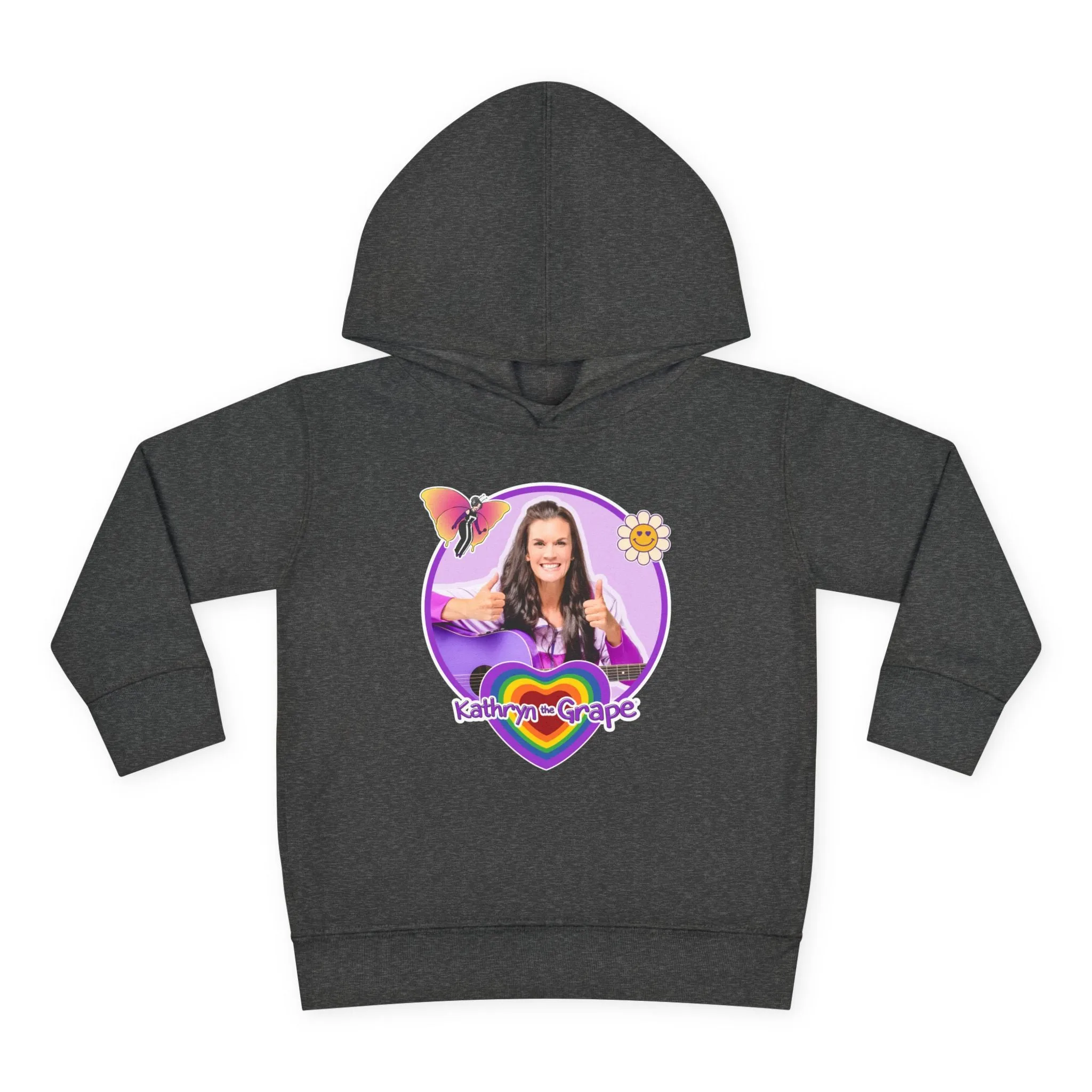 Toddler Pullover Fleece Hoodie with Maggie the Magical Butterfly and Kathryn the Grape for Playtime and Dance Party Fun