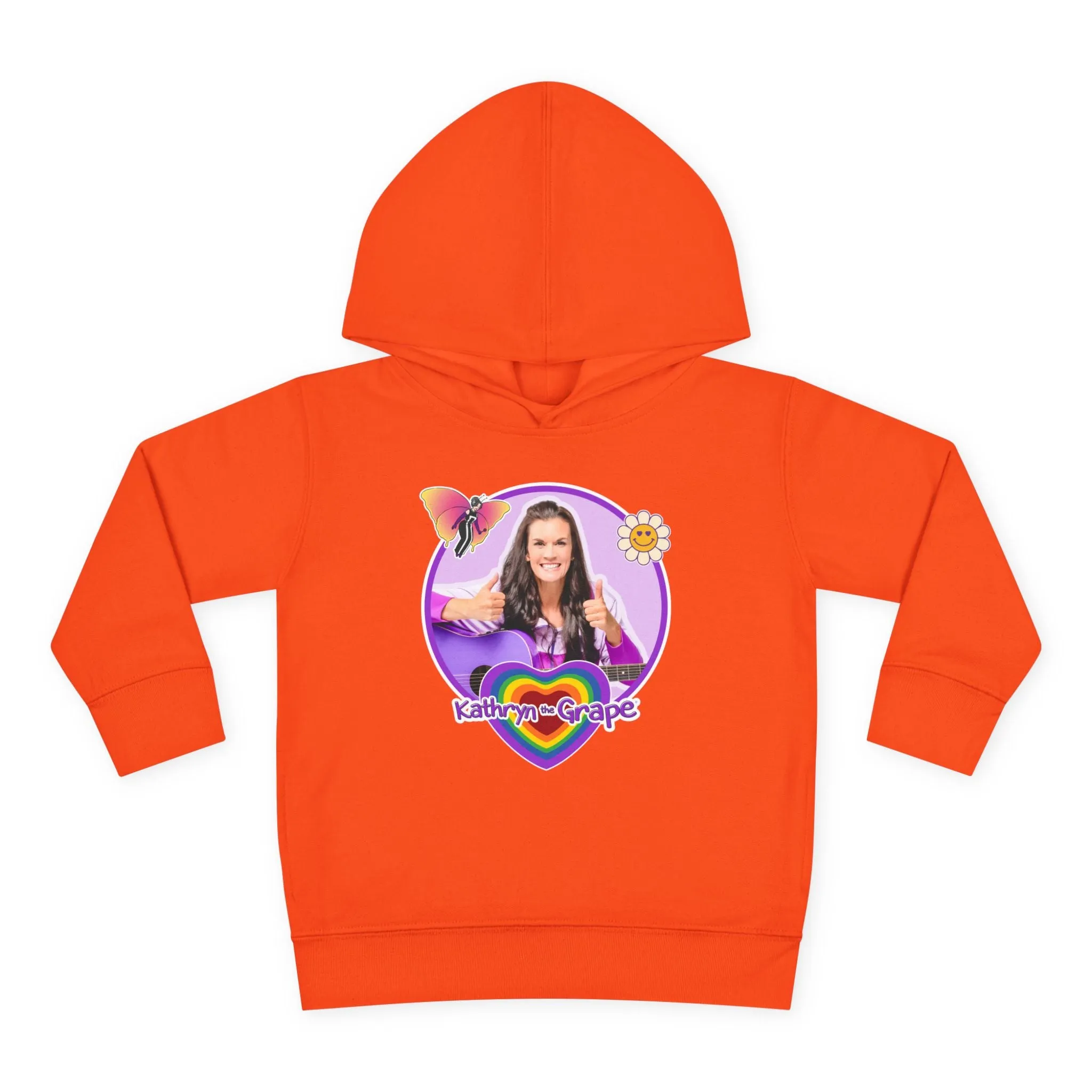 Toddler Pullover Fleece Hoodie with Maggie the Magical Butterfly and Kathryn the Grape for Playtime and Dance Party Fun