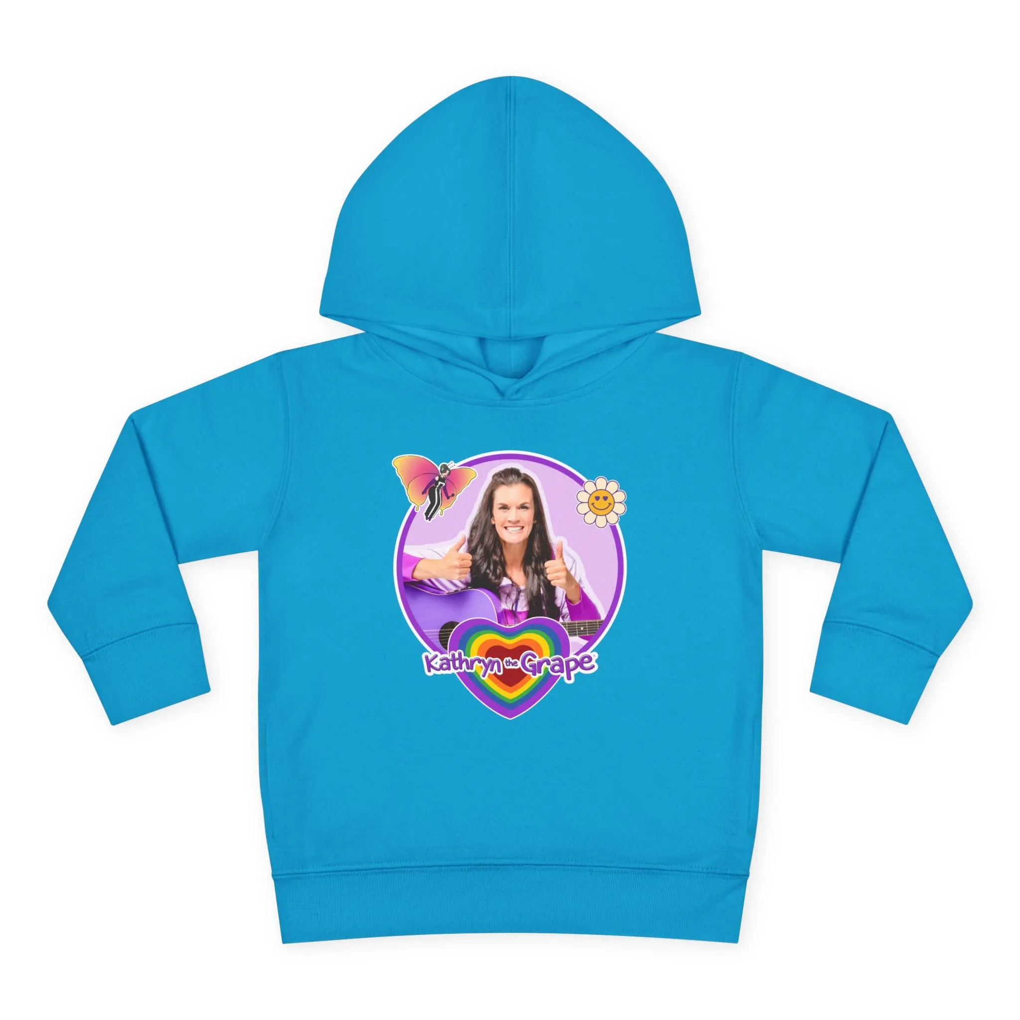 Toddler Pullover Fleece Hoodie with Maggie the Magical Butterfly and Kathryn the Grape for Playtime and Dance Party Fun