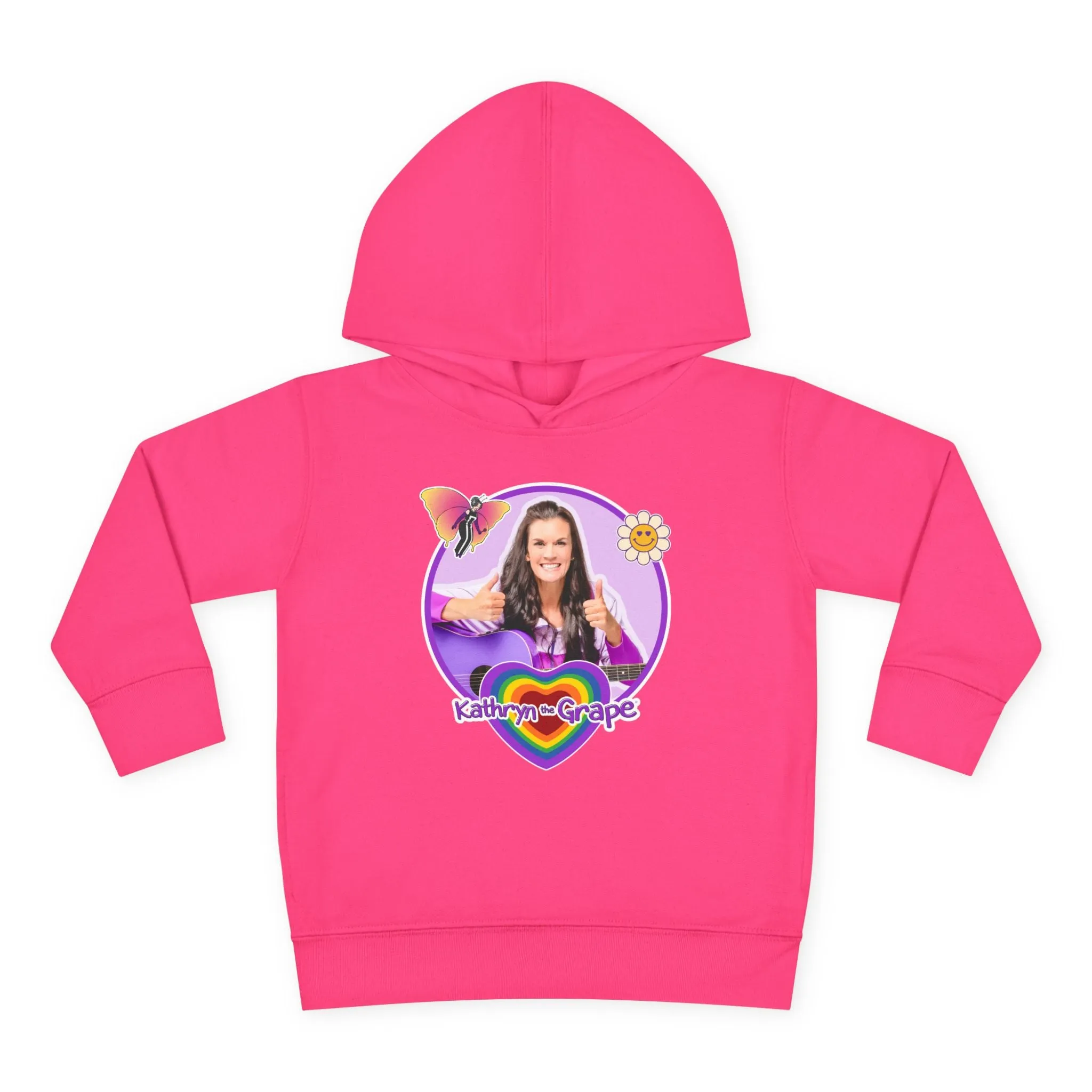 Toddler Pullover Fleece Hoodie with Maggie the Magical Butterfly and Kathryn the Grape for Playtime and Dance Party Fun