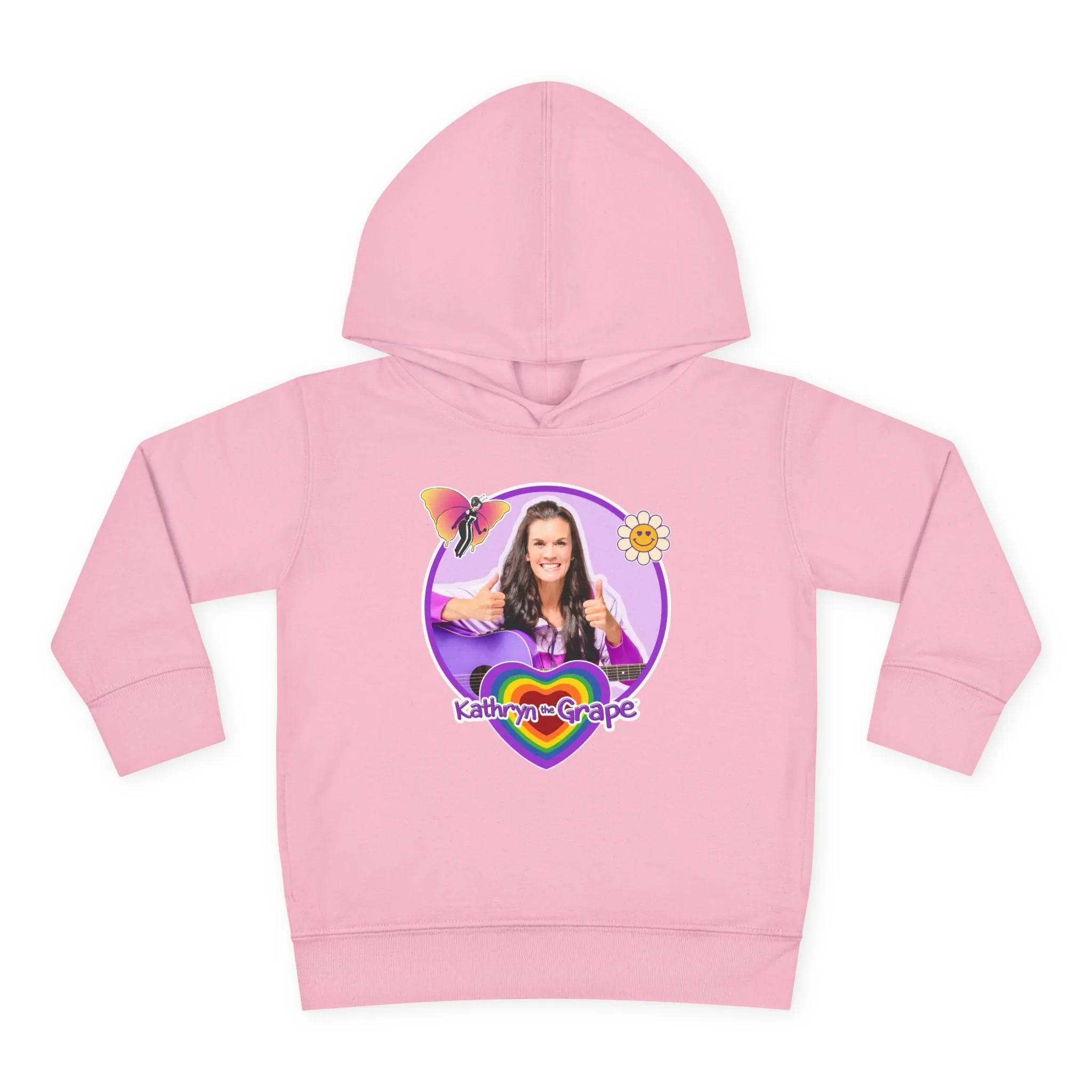 Toddler Pullover Fleece Hoodie with Maggie the Magical Butterfly and Kathryn the Grape for Playtime and Dance Party Fun