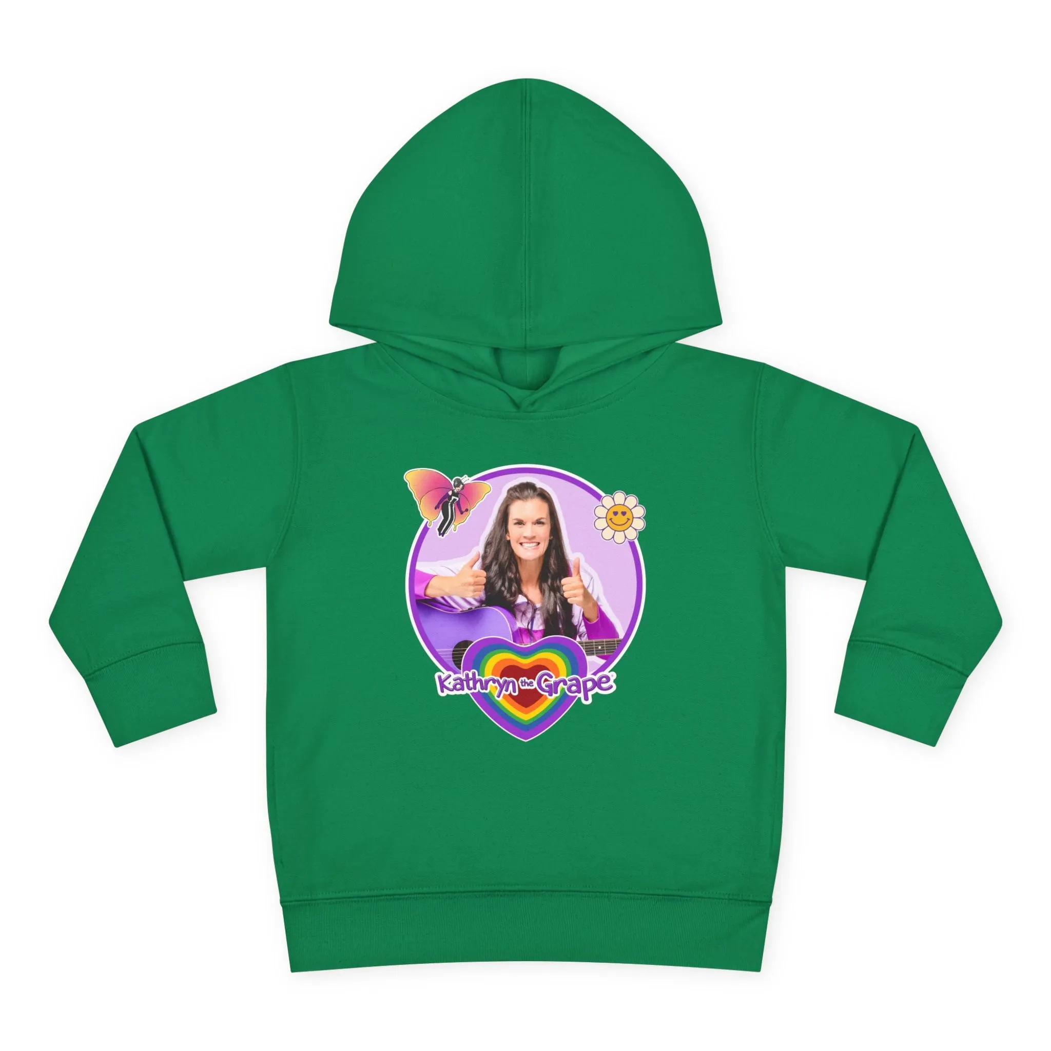 Toddler Pullover Fleece Hoodie with Maggie the Magical Butterfly and Kathryn the Grape for Playtime and Dance Party Fun