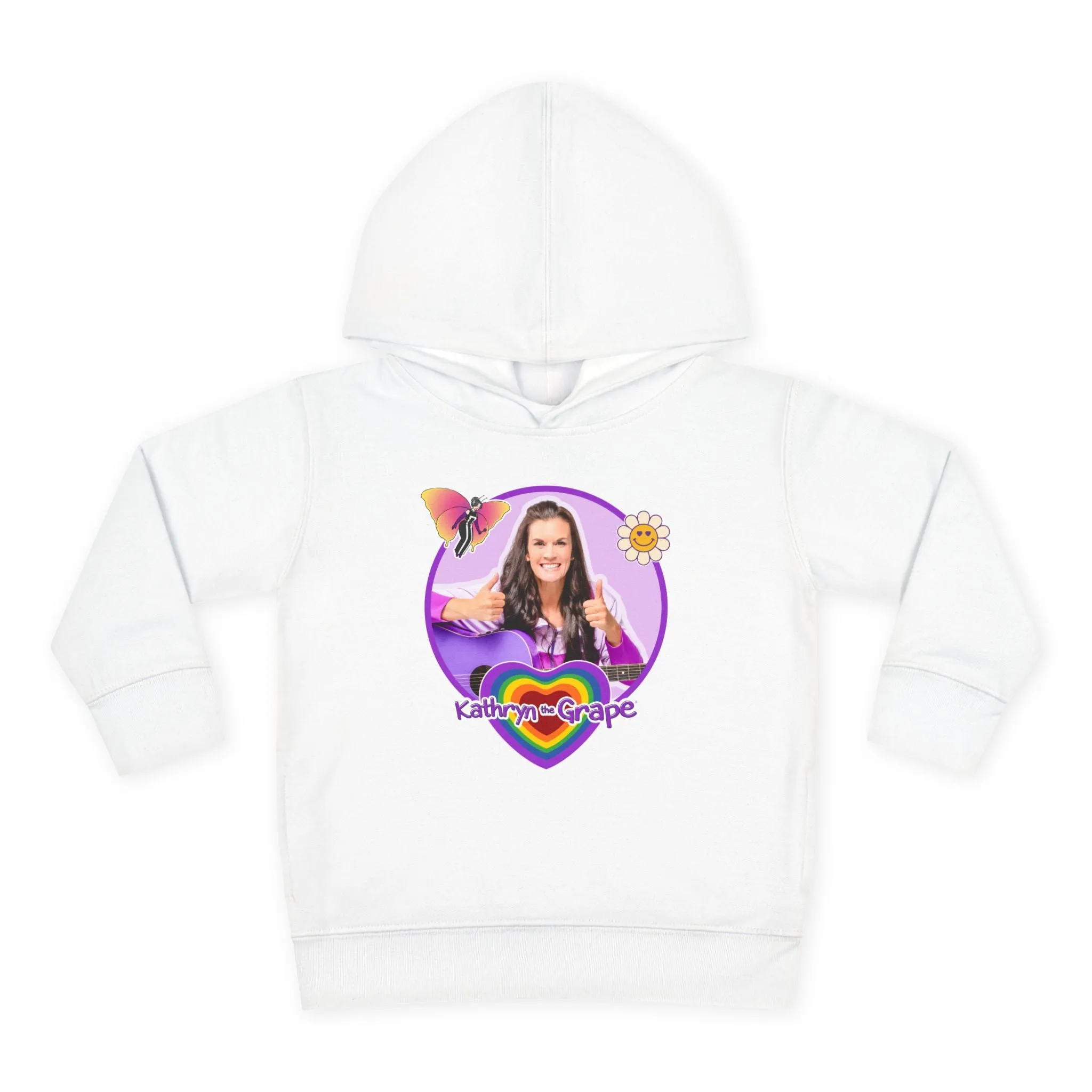 Toddler Pullover Fleece Hoodie with Maggie the Magical Butterfly and Kathryn the Grape for Playtime and Dance Party Fun