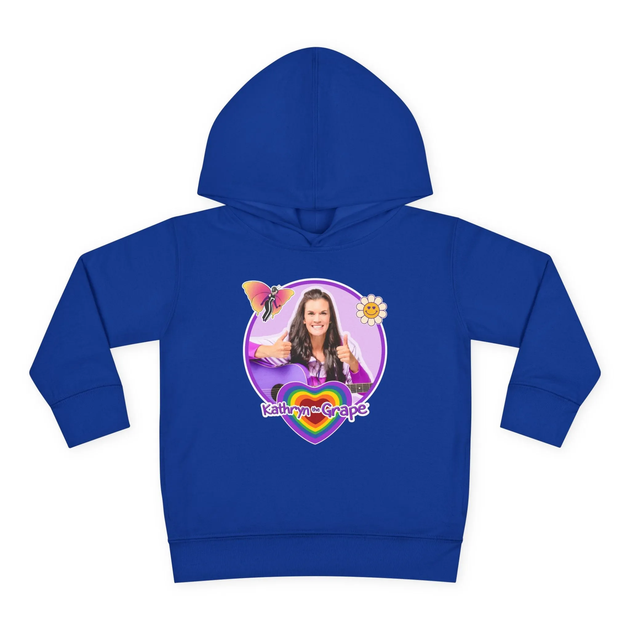 Toddler Pullover Fleece Hoodie with Maggie the Magical Butterfly and Kathryn the Grape for Playtime and Dance Party Fun