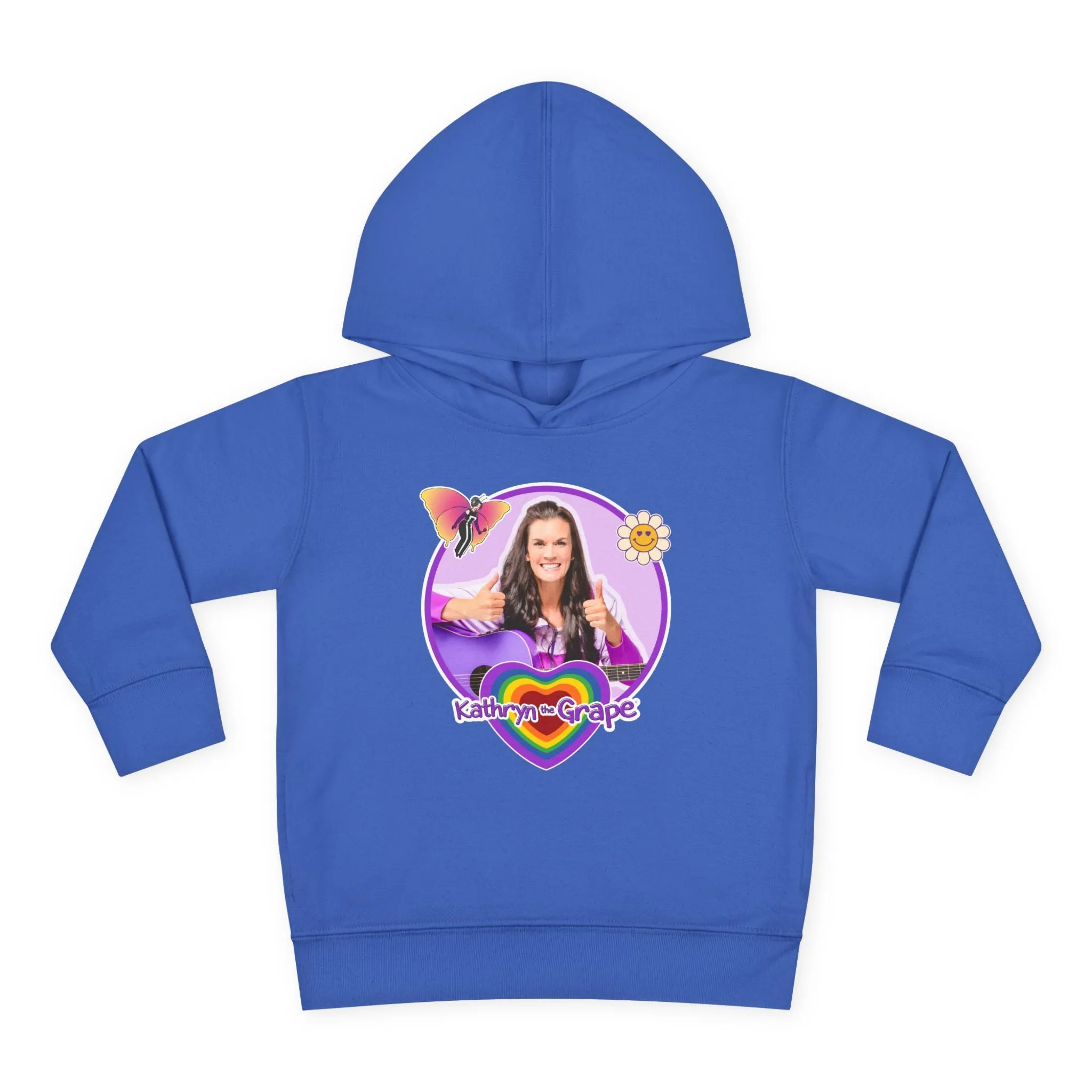 Toddler Pullover Fleece Hoodie with Maggie the Magical Butterfly and Kathryn the Grape for Playtime and Dance Party Fun