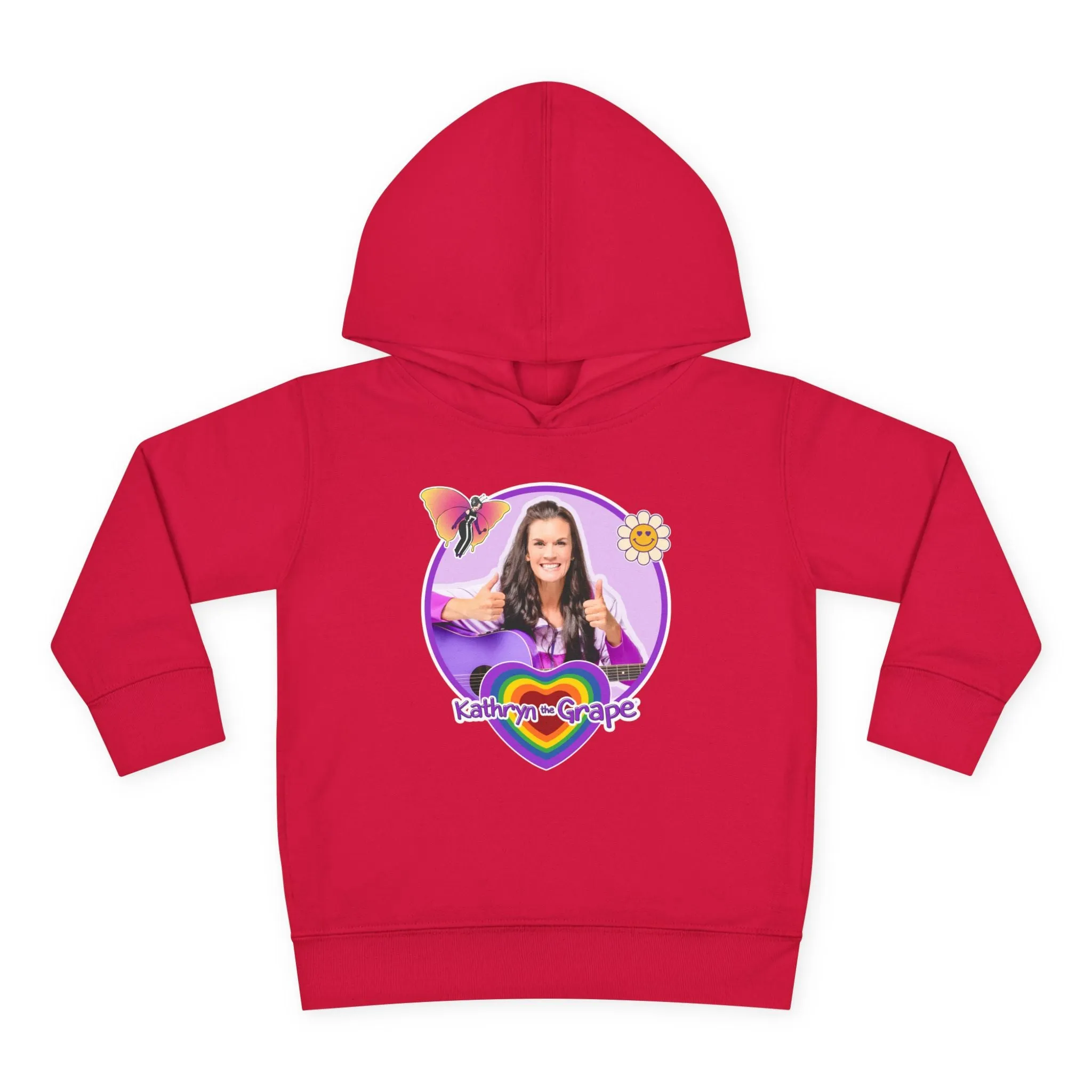 Toddler Pullover Fleece Hoodie with Maggie the Magical Butterfly and Kathryn the Grape for Playtime and Dance Party Fun