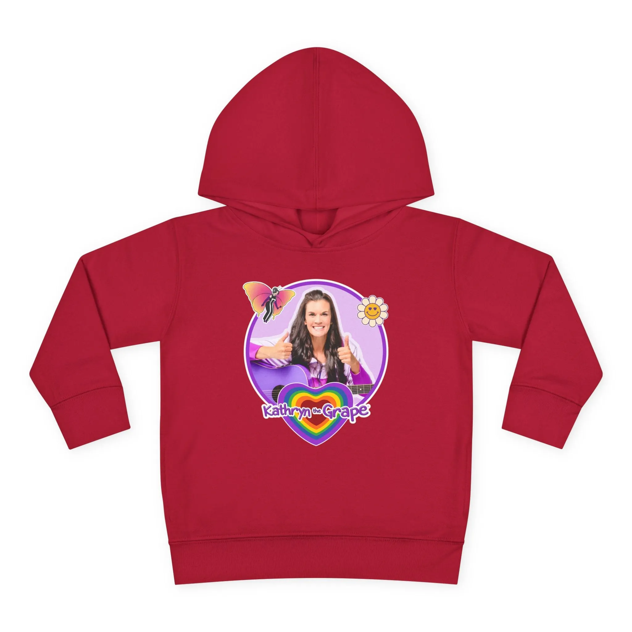 Toddler Pullover Fleece Hoodie with Maggie the Magical Butterfly and Kathryn the Grape for Playtime and Dance Party Fun