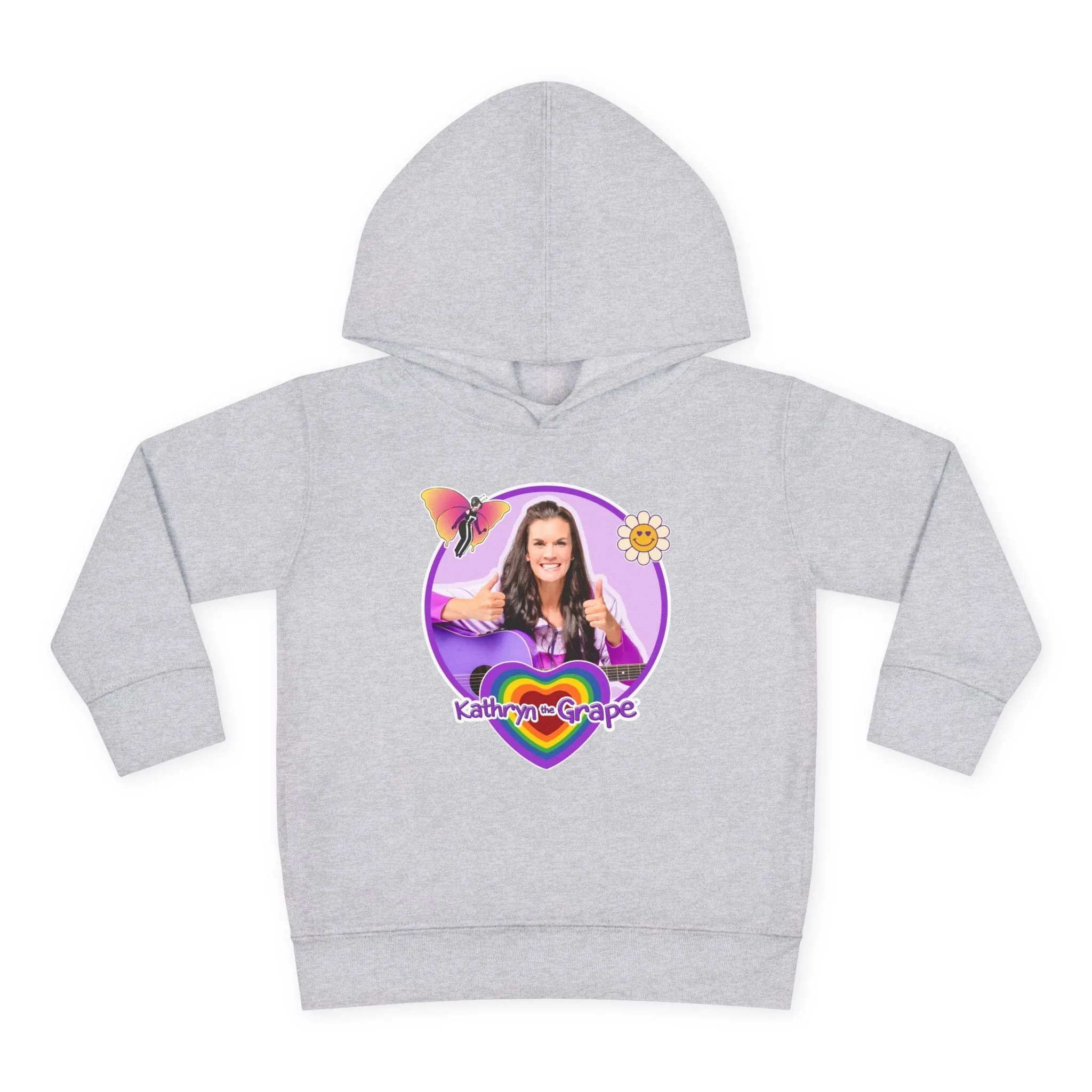 Toddler Pullover Fleece Hoodie with Maggie the Magical Butterfly and Kathryn the Grape for Playtime and Dance Party Fun