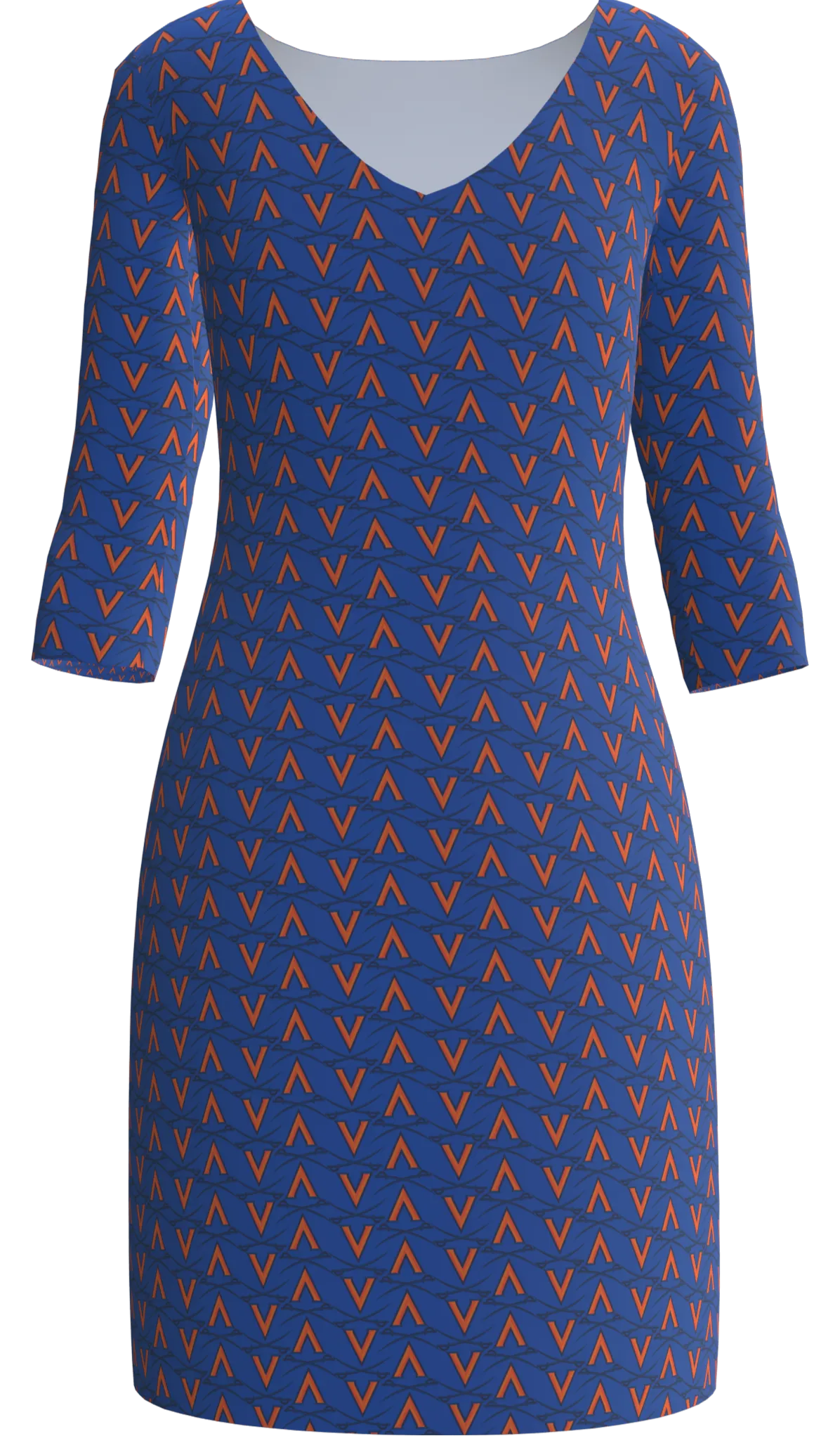 University of Virginia Print 3/4 Sleeve Resort Dress - UVA1F