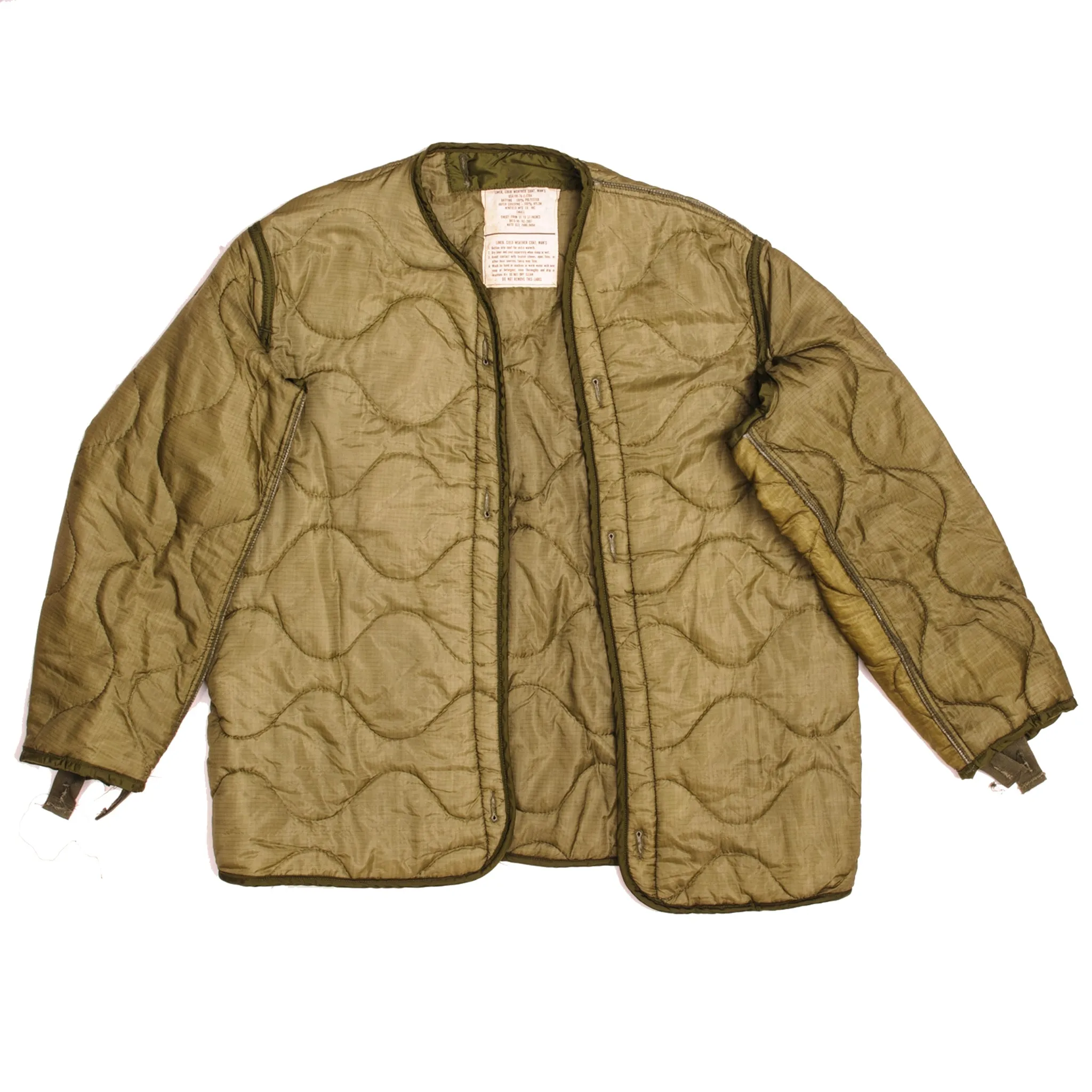 VINTAGE US ARMY M-1965 M65 FIELD JACKET 1967 VIETNAM WAR SIZE SMALL LONG WITH LINER NOS