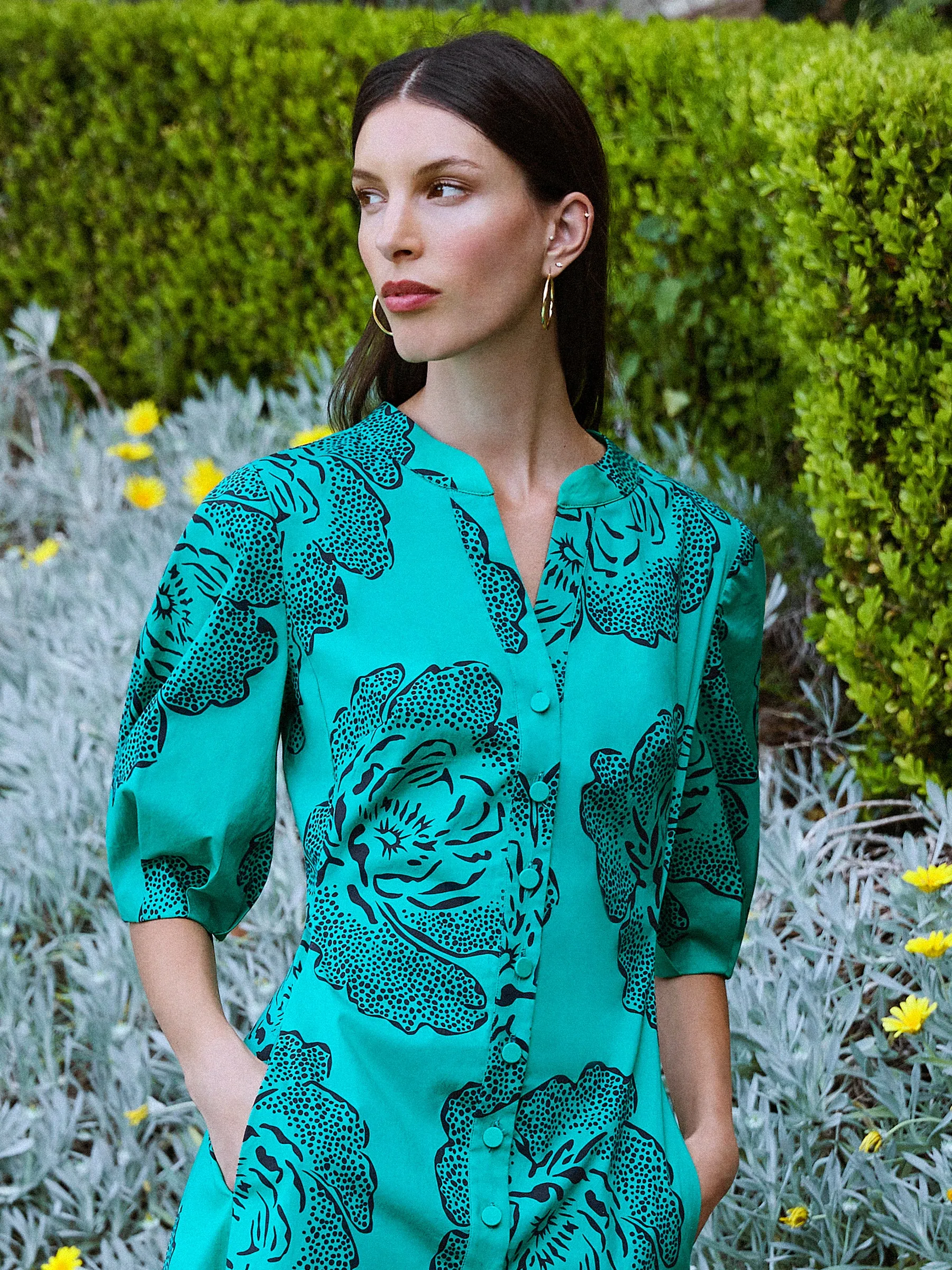 Wild Flower Shirt Dress (Size 8   12 Only)