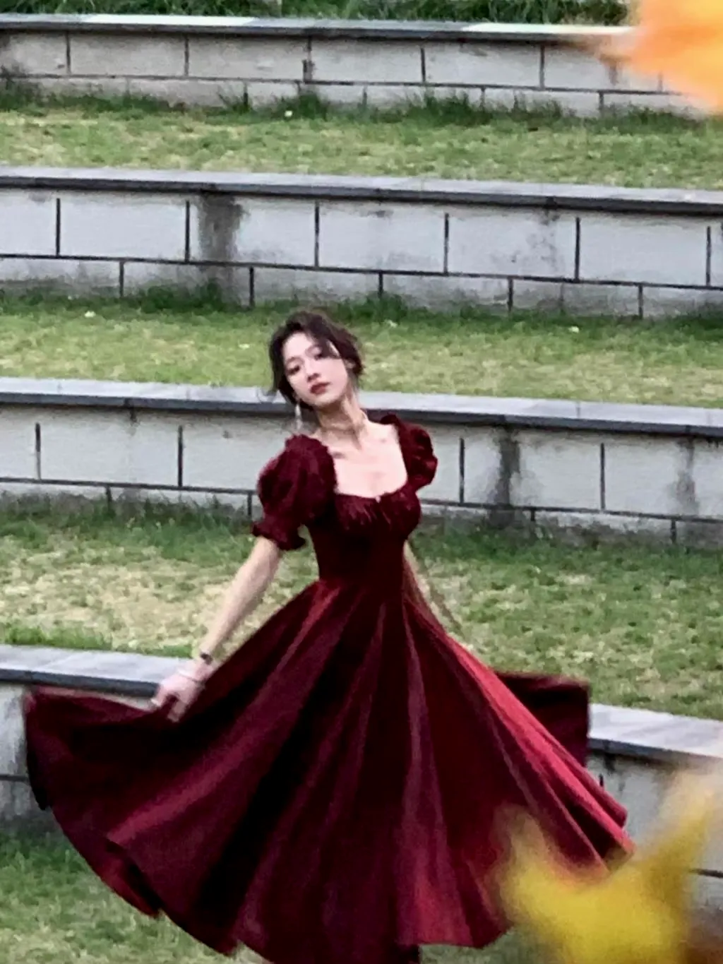 Women's Burgundy Evening Party Dress, Summer Elegant Romantic Prom A-line Graduation Dresses          S5444